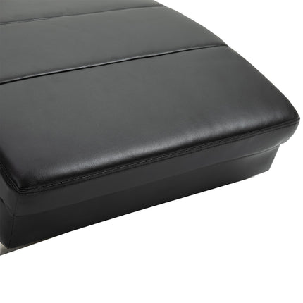 Massage lounge chair, high backrest, artificial leather, black