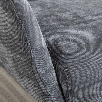 Loungesessel mit Ottoman, hoher Rückenlehne, Metallfuß, Grau