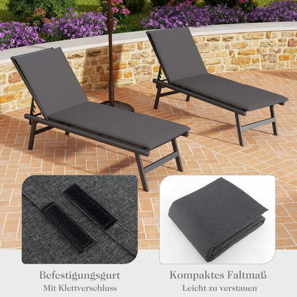 Liegenauflage Auflage für Sonnenliege Polsterauflage für Gartenliege 182 x 59 x 4,5 cm Dunkelgrau