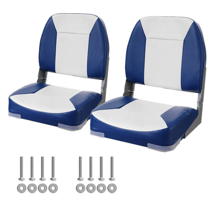 Low Back Folding Boat Seats, Waterproof Padded, 2 Pack