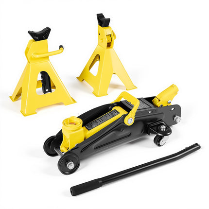 Low Profile Floor Jack, 2 Ton Hydraulic with Jack Stands
