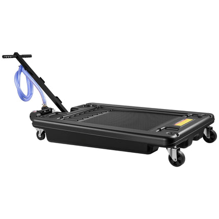 Low-Profile Rolling Oil Drain Pan, 17 Gal, Pump Hose