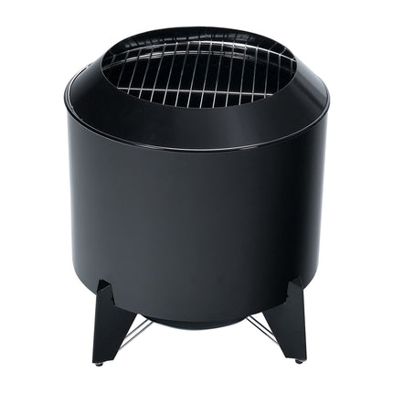 Raucharmene Feuerschale & Grill, Stahl, Schwarz, 46x52 cm