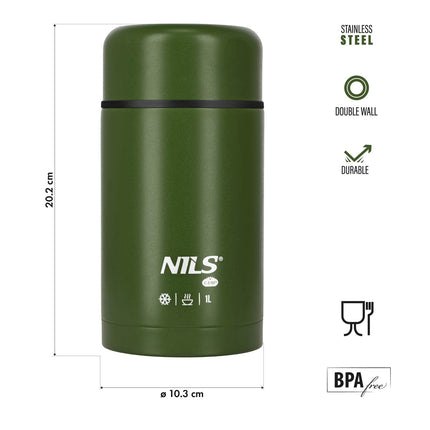 Thermo-Lunchbox 1000ml, Grün, Isolierflasche