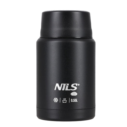 Lunch-Thermoskanne 550ml, schwarz, Edelstahl