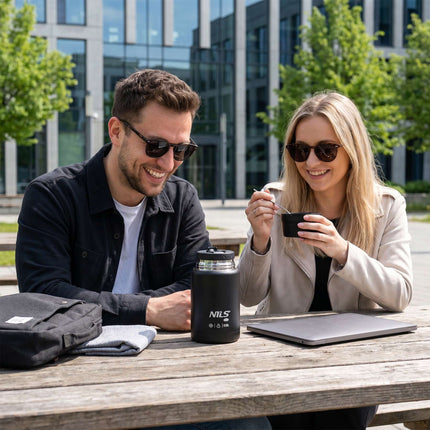 Lunch-Thermoskanne 550ml, schwarz, Edelstahl