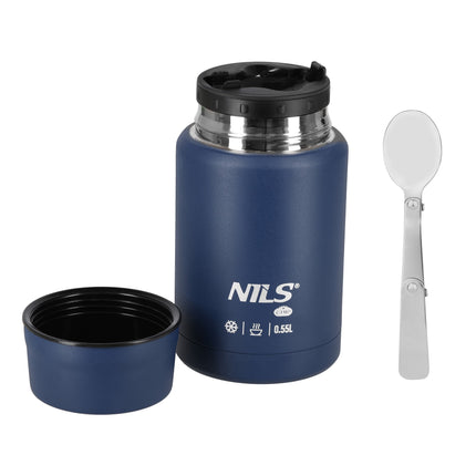 Lunch-Thermoskanne 550ml Edelstahl, Blau