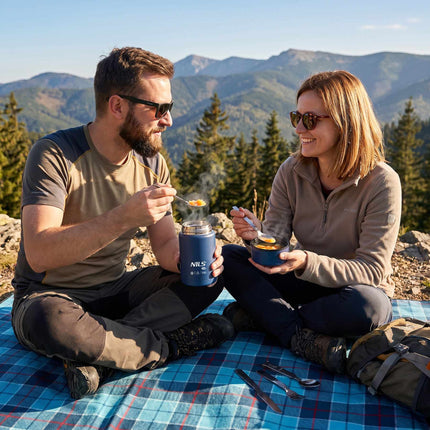 Lunch-Thermoskanne 550ml Edelstahl, Blau