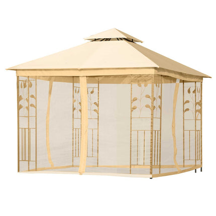 3x3m Beiges Gartenpavillonzelt - robustes Partyzelt