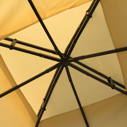 3x3m Beiges Gartenpavillonzelt - robustes Partyzelt