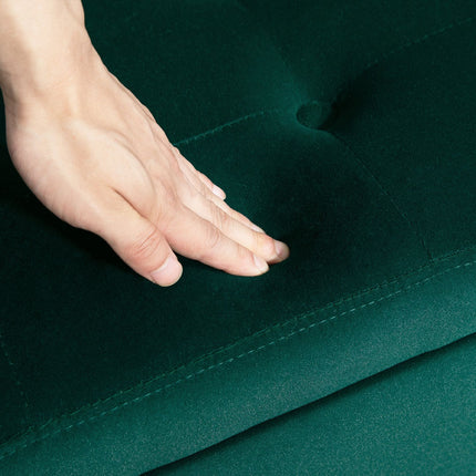 Grüne Samt-Aufbewahrungsbank mit Armlehnen - 107 x 42 x 65 cm