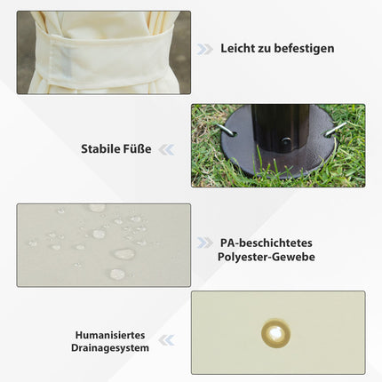 Cremefarbenes Luxus-Gartenpavillon-Zelt 3x4 m - Perfekt für die Terrasse