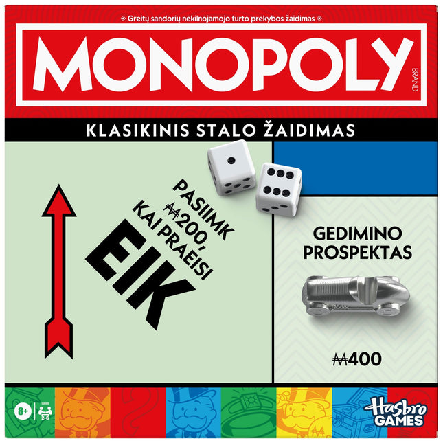 MONOPOLY Brettspiel Classic Edition in litauischer Sprache