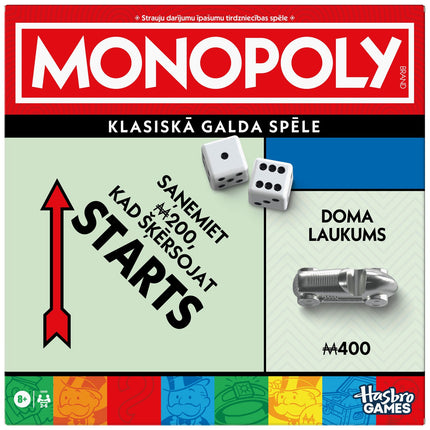 MONOPOLY Classic Brettspiel in lettischer Sprachausgabe