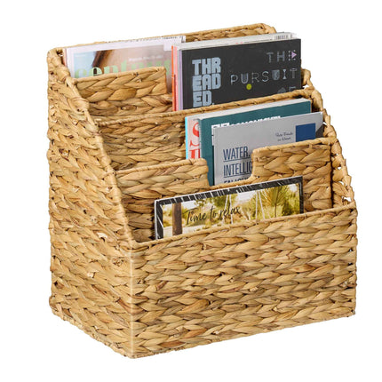 Magazine Holder, Water Hyacinth, 4 Compartments