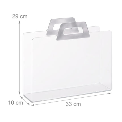 Zeitschriftenständer aus transparentem Acryl