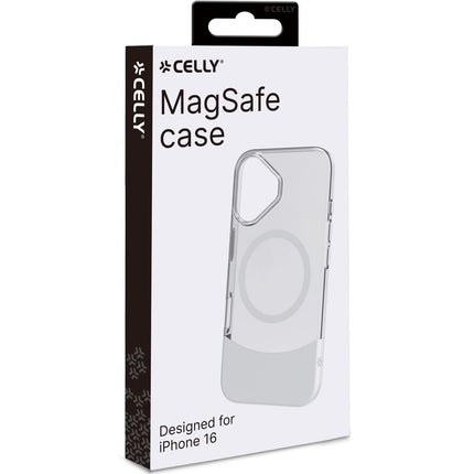 Magdual MagSafe compatible case iPhone 16 White + Transparent