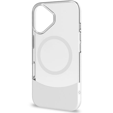 Magdual MagSafe compatible case iPhone 16 White + Transparent