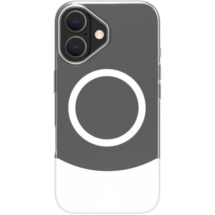 Magdual MagSafe compatible case iPhone 16 White + Transparent