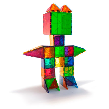 Magna-Tiles Magnetische Bausteine, transparente Farben, 100-teilig