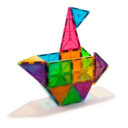 Magna-Tiles Magnetische Bausteine, transparente Farben, 32 Teile