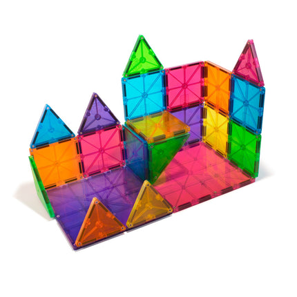 Magna-Tiles Magnetische Bausteine, transparente Farben, 32 Teile