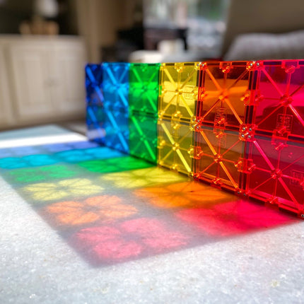 Magna-Tiles Magnetische Bausteine, transparente Farben, 32 Teile