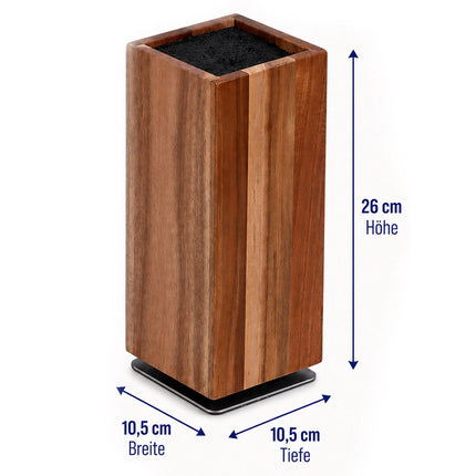 Magnetic Acacia Wood Knife Block with Bristle Insert