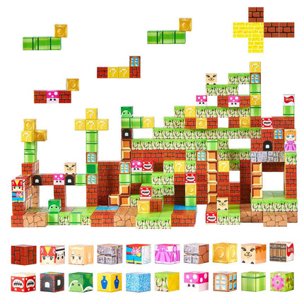 Magnetic Blocks Set, 100-Piece Building Cubes for Kids 3+