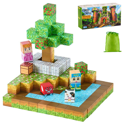 Magnetic Blocks Set, 150 Pieces Forest Castle, Ages 3+