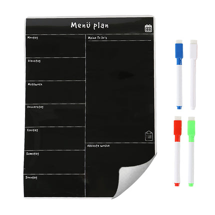 Magnetic Fridge Meal Planner, Weekly Organizer, Wipeable Surface