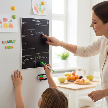 Magnetic Fridge Meal Planner, Weekly Organizer, Wipeable Surface
