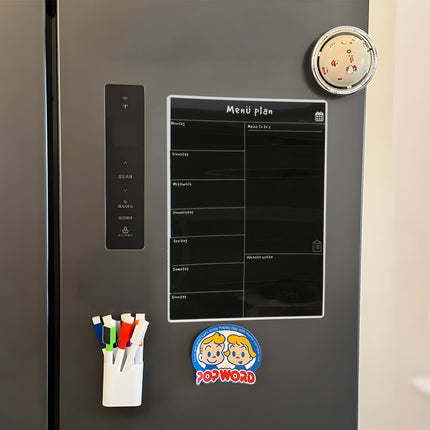 Magnetic Fridge Meal Planner, Weekly Organizer, Wipeable Surface