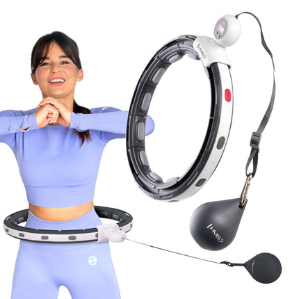Magnetischer Hula-Hoop mit Gewicht, Zähler und Taillenstütze