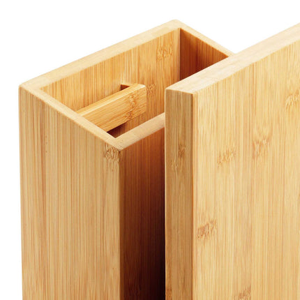 Magnetic Knife Block with Utensil Holder, Bamboo, Natural