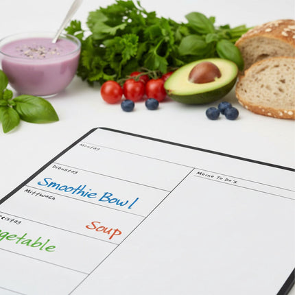 Magnetic Meal Planner Board for Fridge, Wipe-Clean Surface