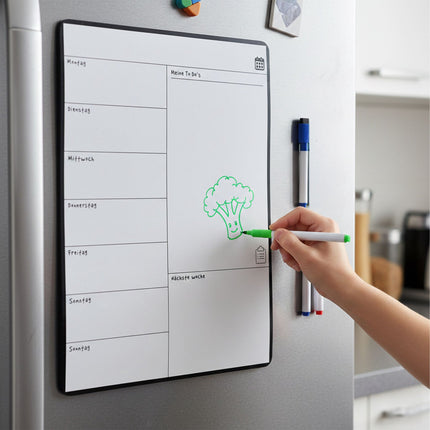 Magnetic Meal Planner Board for Fridge, Wipe-Clean Surface
