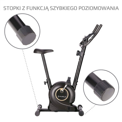 Magnetic Stationary Bike, Adjustable Resistance, Black