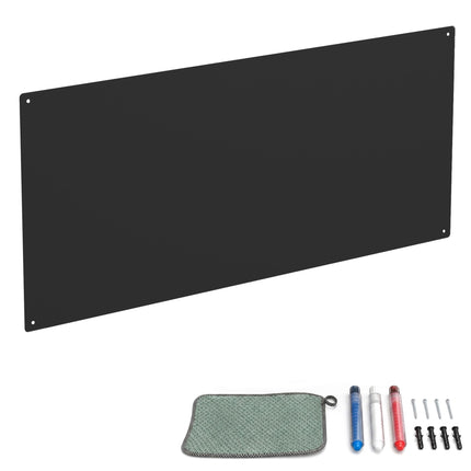 Magnetic Steel Wall Board, 70x30 cm, Black, Wipe-Clean