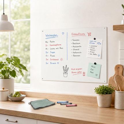 Magnetic Steel White Board, 50x30 cm, Wipe-Clean Surface