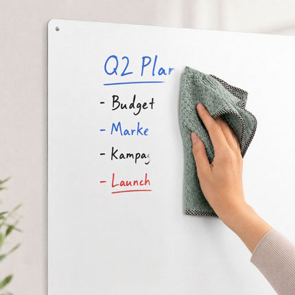 Magnetic Steel White Board, 50x30 cm, Wipe-Clean Surface