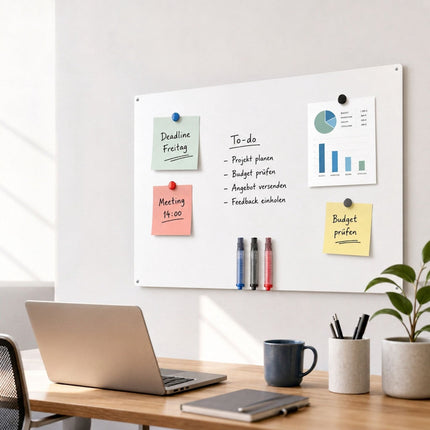 Magnetic Steel White Board, 60x40 cm, Wipe-Clean Surface
