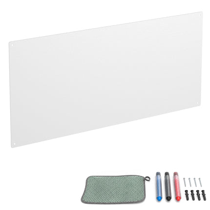 Magnetic Steel White Board, 70x30 cm, Chalk Markers Included