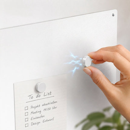 Magnetic Steel White Board, 70x30 cm, Chalk Markers Included