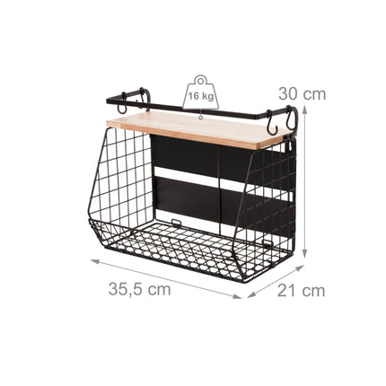 Magnetisches Obstkorb-Set für die Wand mit Haken, 2-teilig