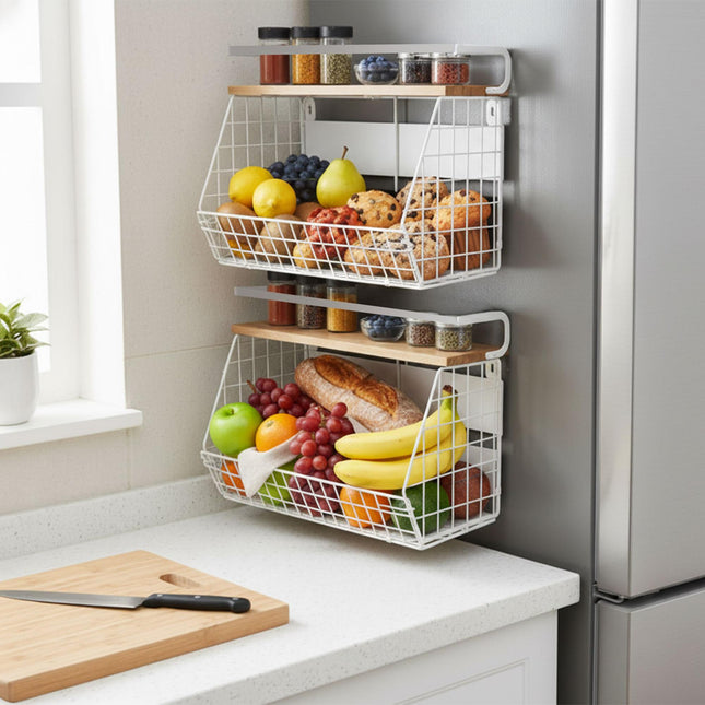 Magnetisches Wand-Obstkorbregal, 2er-Pack