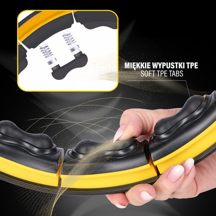 Magnetic Weighted Hula Hoop, TPE, Black/Yellow, with Counter