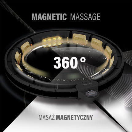 Magnetischer Gewichts-Hula-Hoop mit Zähler, Schwarz/Gold
