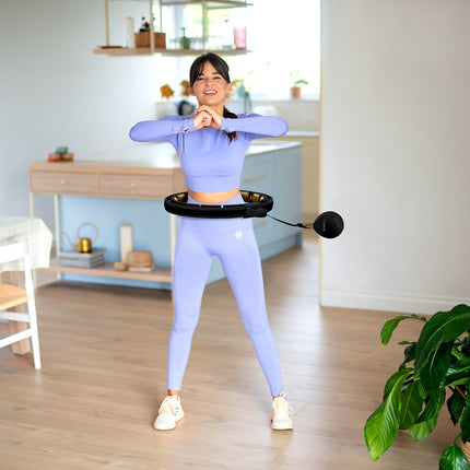 Magnetischer Gewichts-Hula-Hoop mit Zähler, Schwarz/Gold