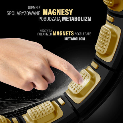 Magnetischer Gewichts-Hula-Hoop mit Zähler, Schwarz/Gold